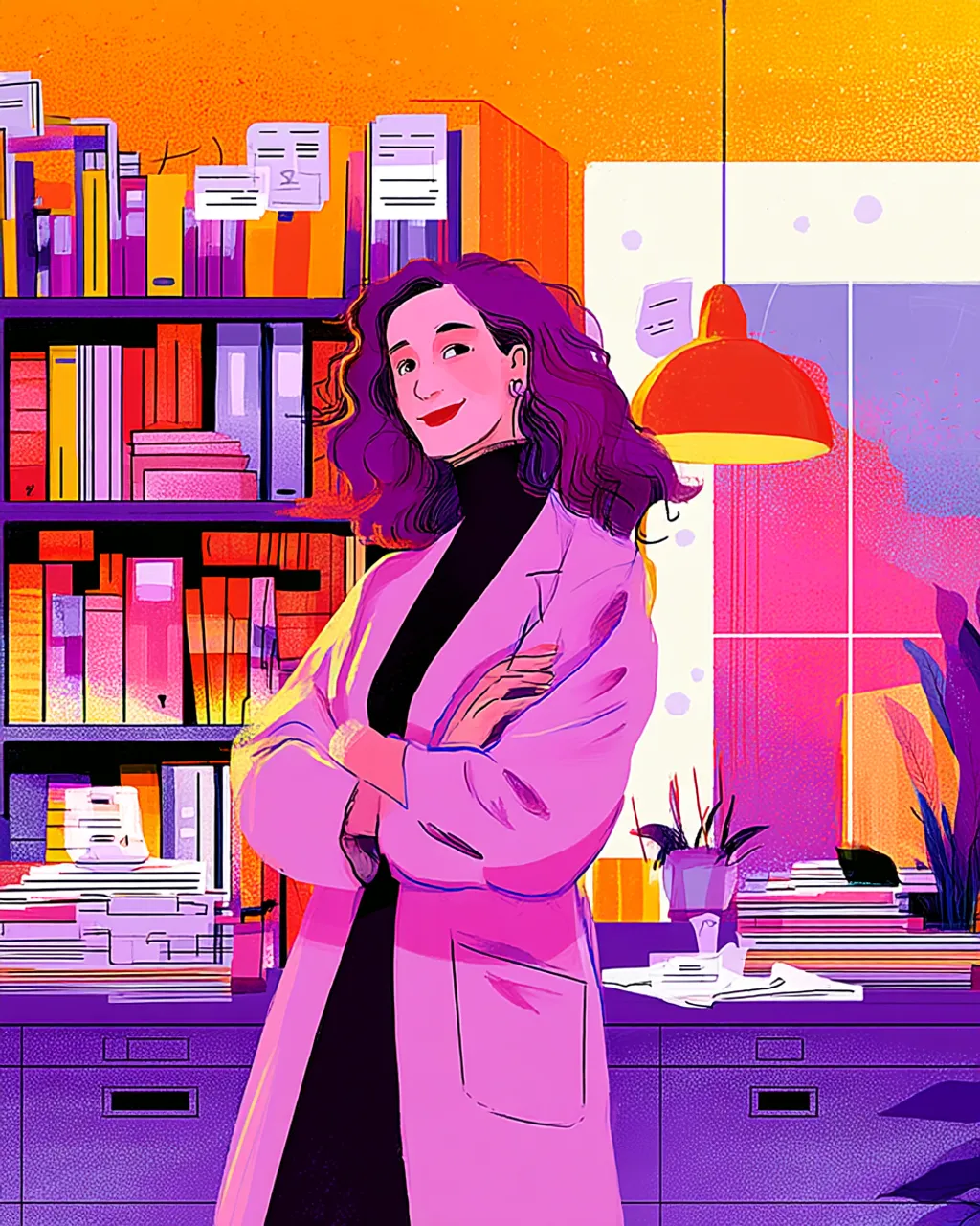 Illustration : une praticienne libérale sereine et confiante dans son cabinet
